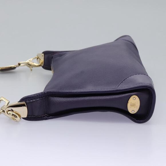 CELINE Shoulder Bag Leather Purple Gold - Picture 3 of 13